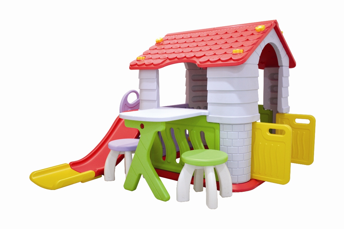 Labeille Dream Playhouse & Slide Luxury Complete Set – Atap Merah