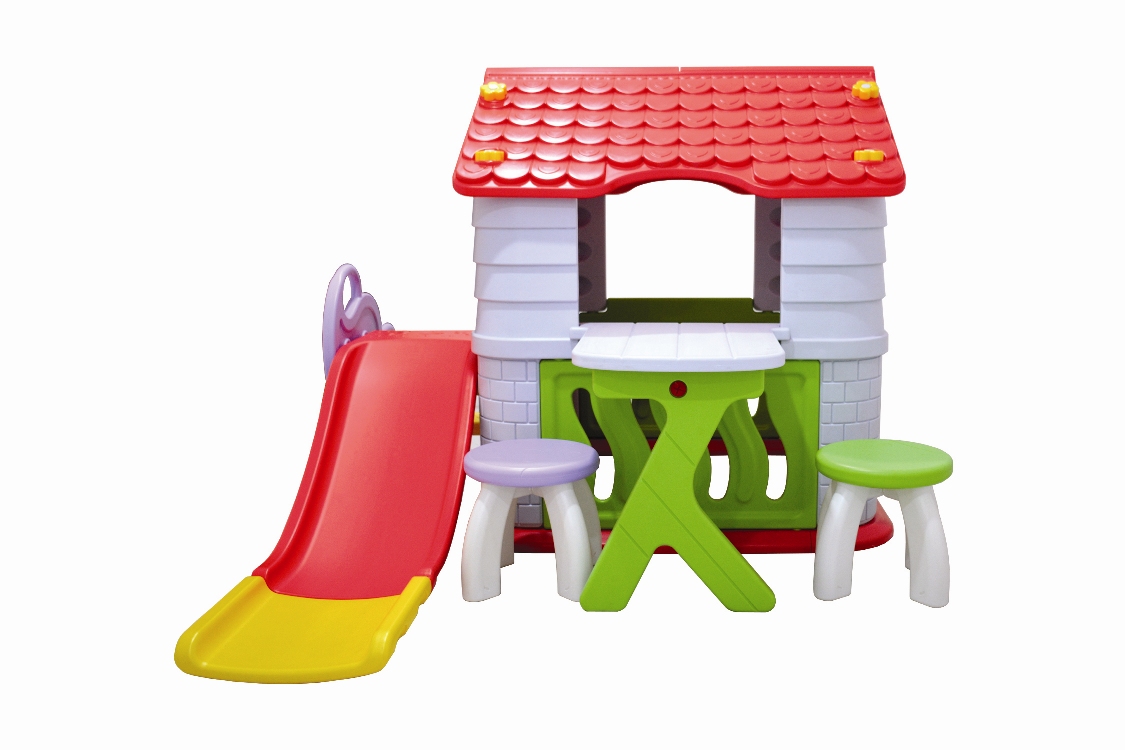 Labeille Dream Playhouse & Slide Luxury Complete Set – Atap Merah 3