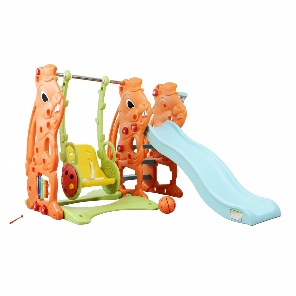 Labeille Bunny Slide Swing N Grow Activity – Orange Tosca