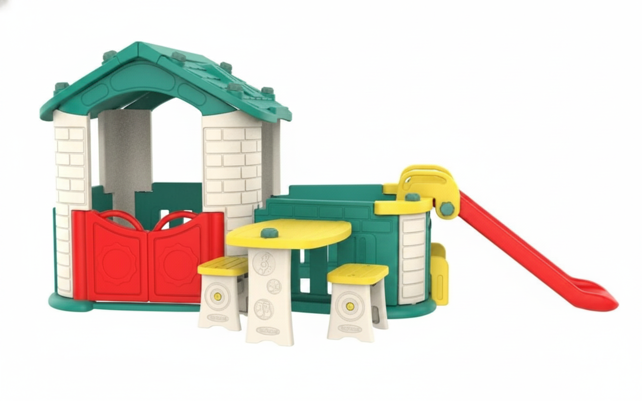 Tobebe Big Happy Playhouse Slide with Table Chair