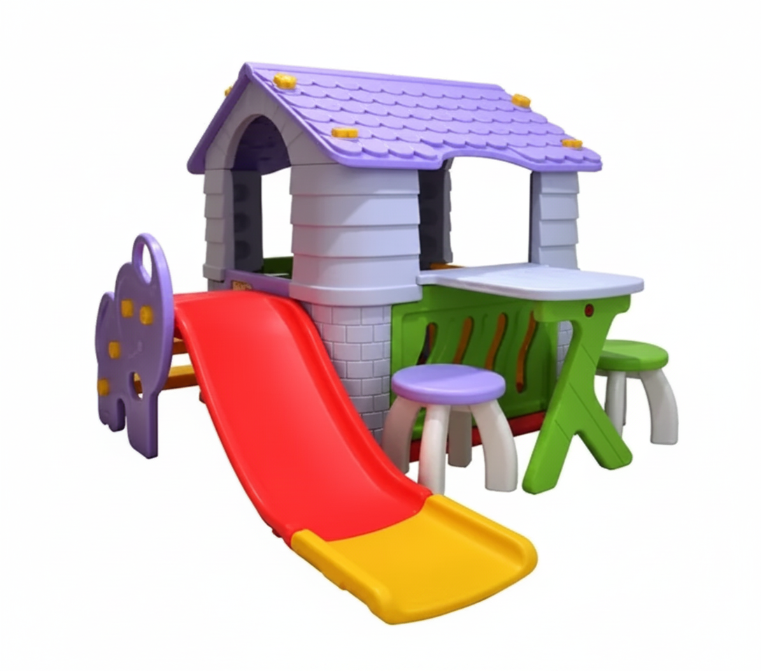 Labeille Dream Playhouse & Slide Luxury Complete Set – Atap Ungu